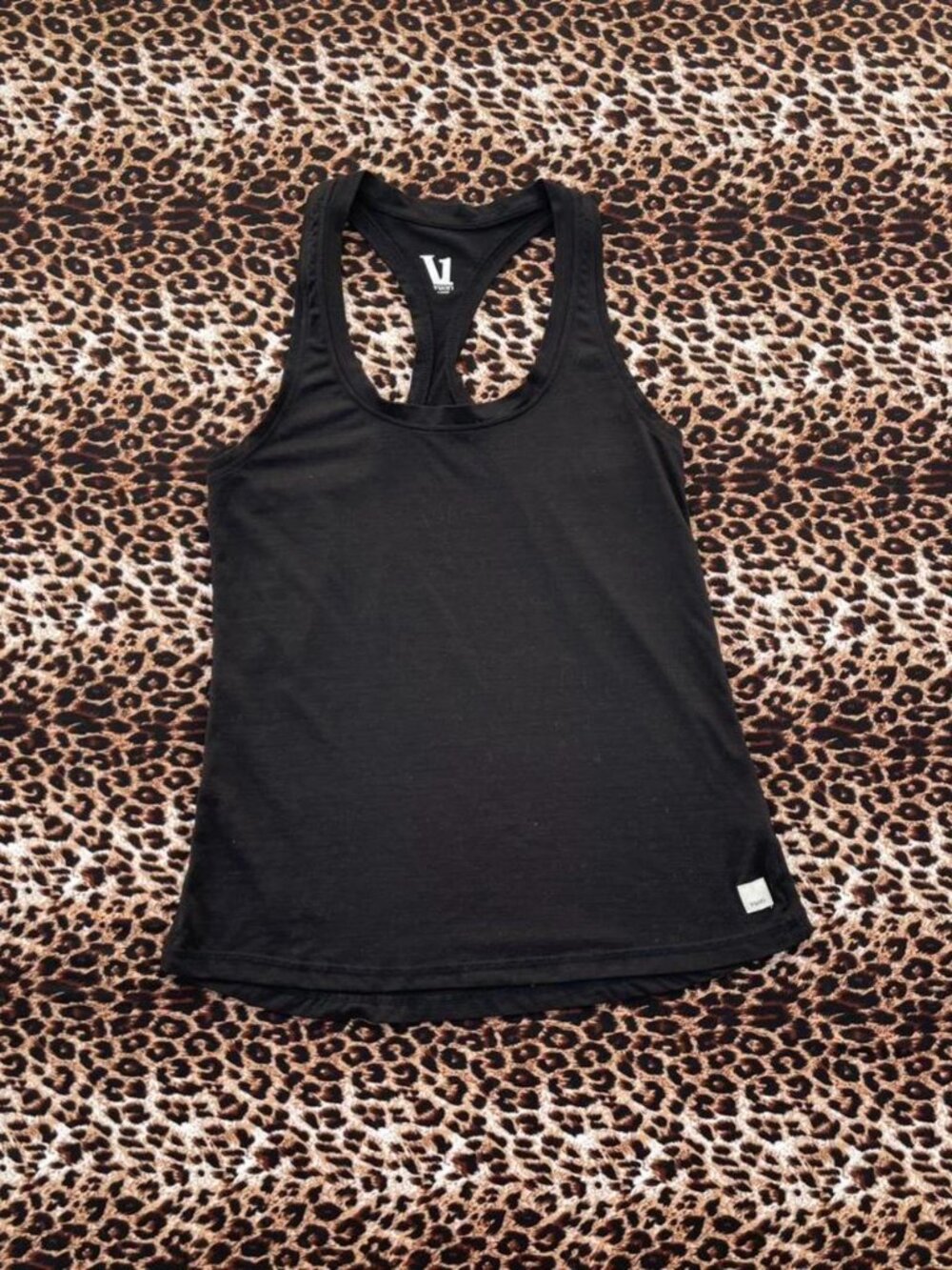 vuori black racerback tank top
